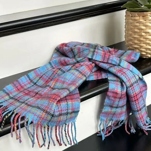Cashmere Feel brand plaid acrylic Scarf like new wrap warm soft - Picture 3 of 4